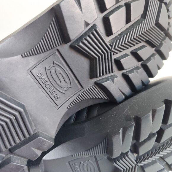 New Vintage Skechers Jammers Shoes Size 11 Black Leather Y2K Chunky Platform Y2K - Picture 8 of 11